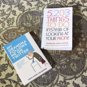 Gift books for the chronically tech distracted Two small books entertainmening!